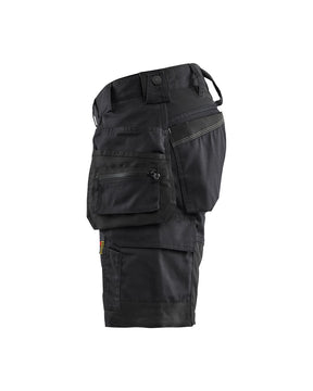 Handwerker Shorts mit Stretch links in Schwarz