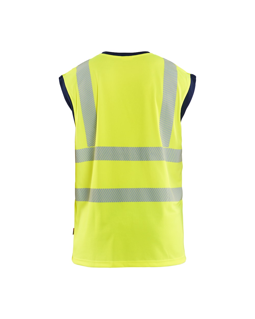 High Vis Tank Top von hinten in High Vis Gelb / Marineblau