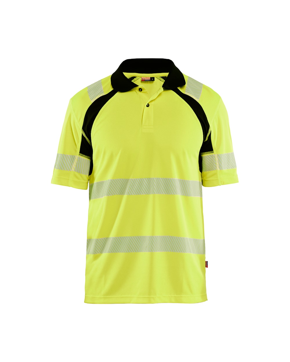 UV-Schutz High Vis Poloshirt von vorne in High Vis Gelb / Schwarz