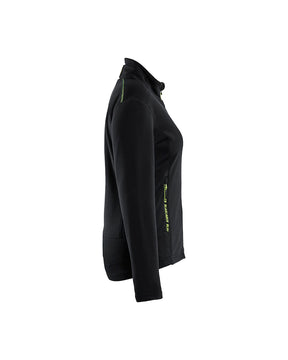 Damen Microfleece-Jacke rechts in Schwarz / Gelb