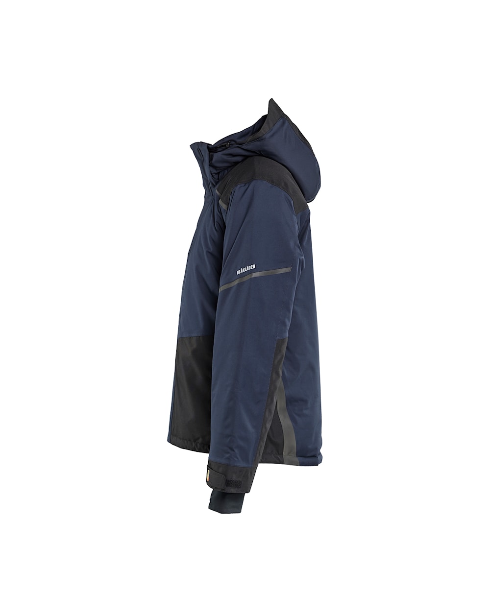 Arbeitsjacke Winter, Dunkel-Marineblau-Schwarz, Ansicht von links