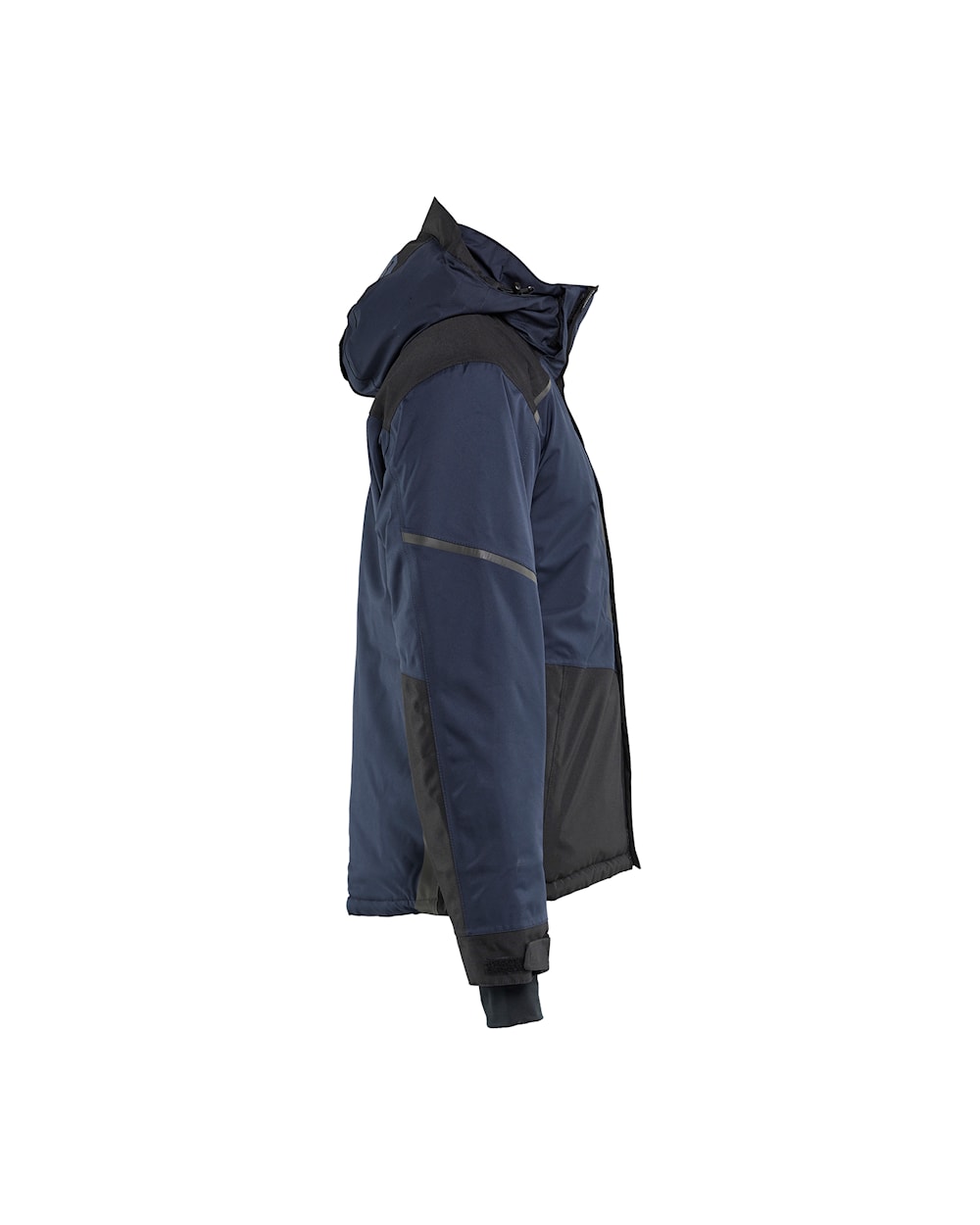 Arbeitsjacke Winter, Dunkel-Marineblau-Schwarz, Ansicht von rechts