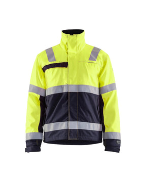 Winter Warnschutzjacke Multinorm, HighVis-Gelb-Marineblau, Ansicht vorn