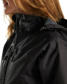 Damen Funktionsjacke mit Kapuze Schwarz